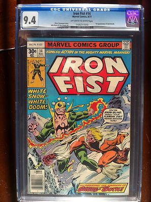 IRON FIST 14 1977  CGCGRADED 94  1ST APPEARANCE SABERTOOTH