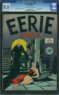 EERIE COMICS 1 CGC 8 0 AVON 1947 1st HORROR Comic Book BONDAGE GGA ...