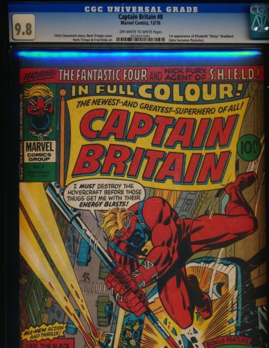 Captain Britain 8 1st Betsy Braddock later Psylocke CGC 9 8 OW WHITE ...