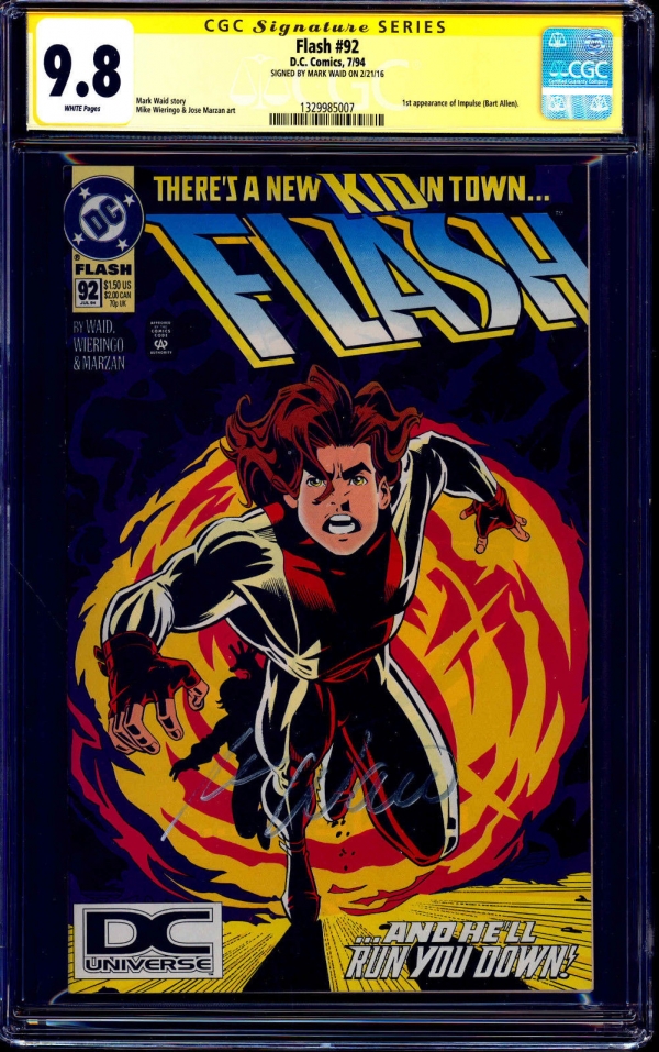 Flash 92 CGC SS 9 8 signed Mark Waid 1st BART ALLEN