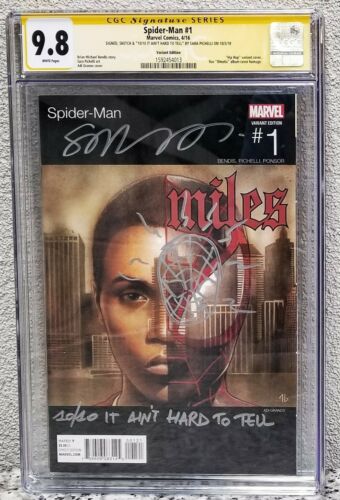 MILES MORALES 1 VARIANT NAS HIP HOP CGC 98 SIGNED SKETCHED AND NUMBERED