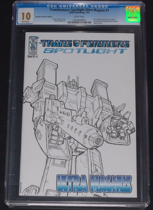 TRANSFORMERS Spotlight Ultra Magnus 1 CGC 100 IDW Comic Retailer Incentive Ed