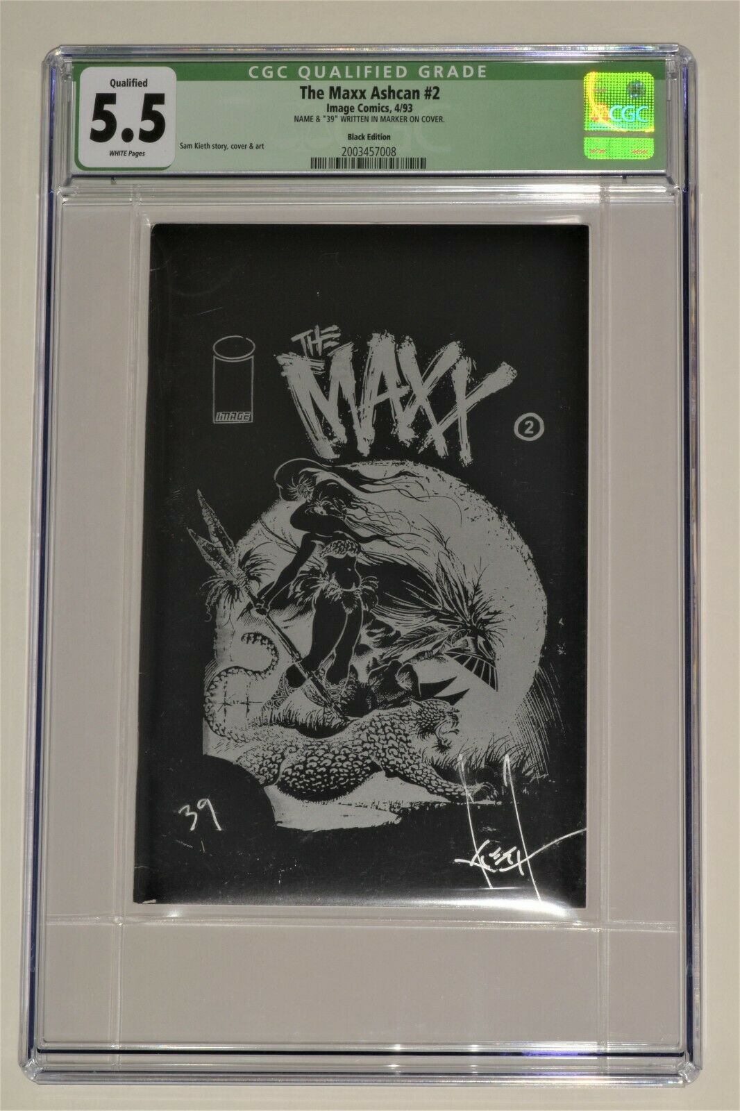 RARE The Maxx 2 Black Ashcan 3950 CGC 55 Signed by Sam Kieth NO RESERVE