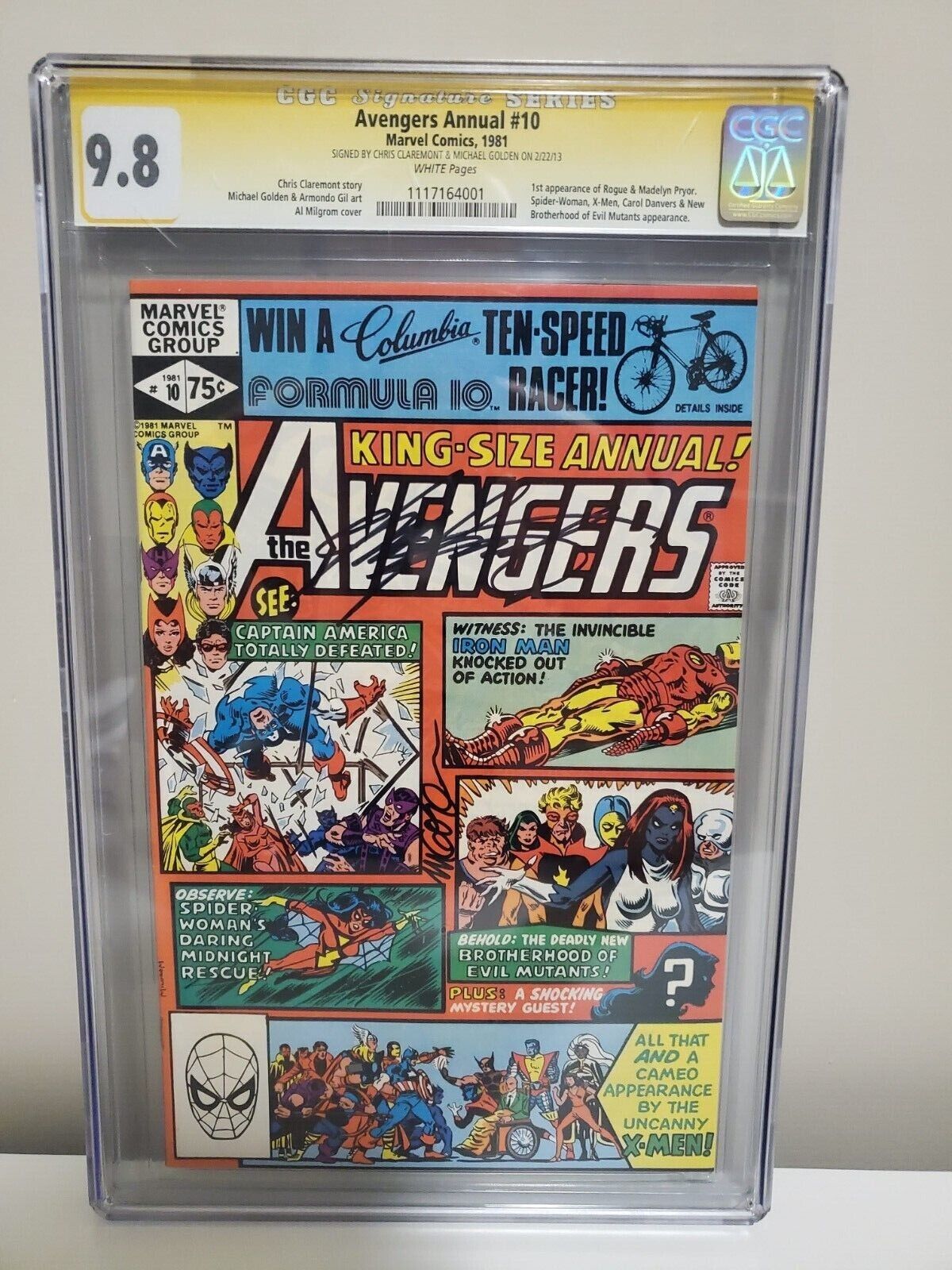 AVENGERS ANNUAL 10 CGC 98 WP 1ST ROGUE APP CHRIS CLAREMONT  MICHAEL GOLDEN SS